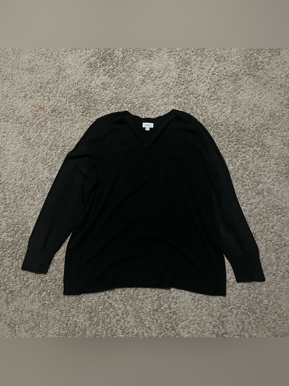 Croft & Barrow Black V-Neck Women's 3X Sweater